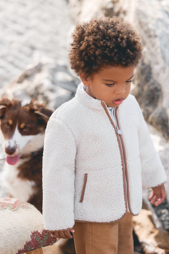 Tartine Et Chocolat Vest Beige Imitatie Faux Fourrure Mouton Beige