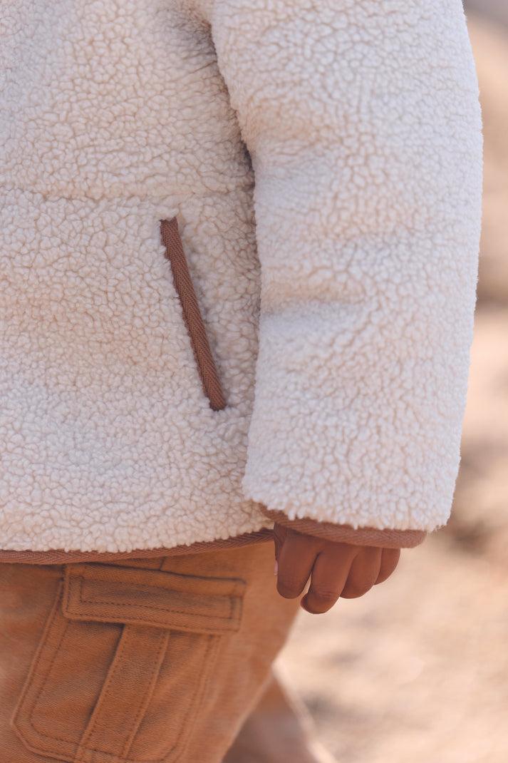 Tartine Et Chocolat Vest Beige Imitatie Faux Fourrure Mouton Beige