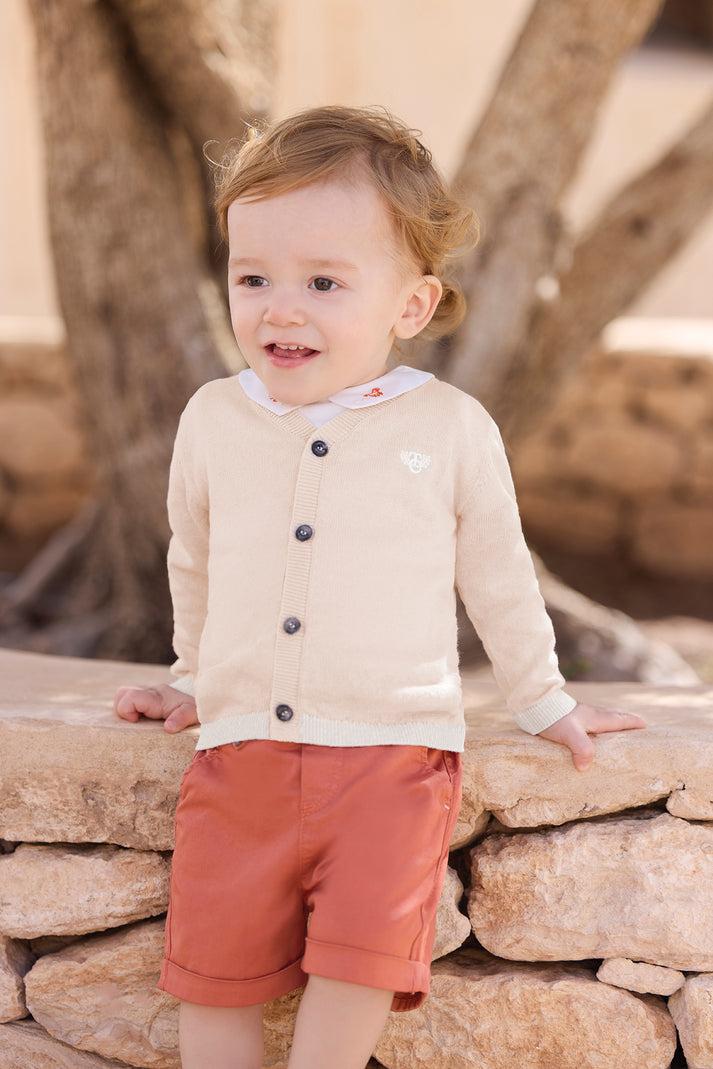 tartine et chocolat Vest Beige Linnen Blauw gewassen