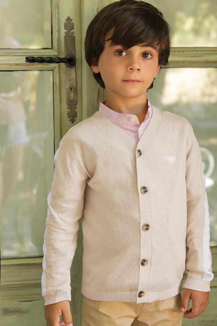 tartine et chocolat Vest Beige Linnen Blauw gewassen