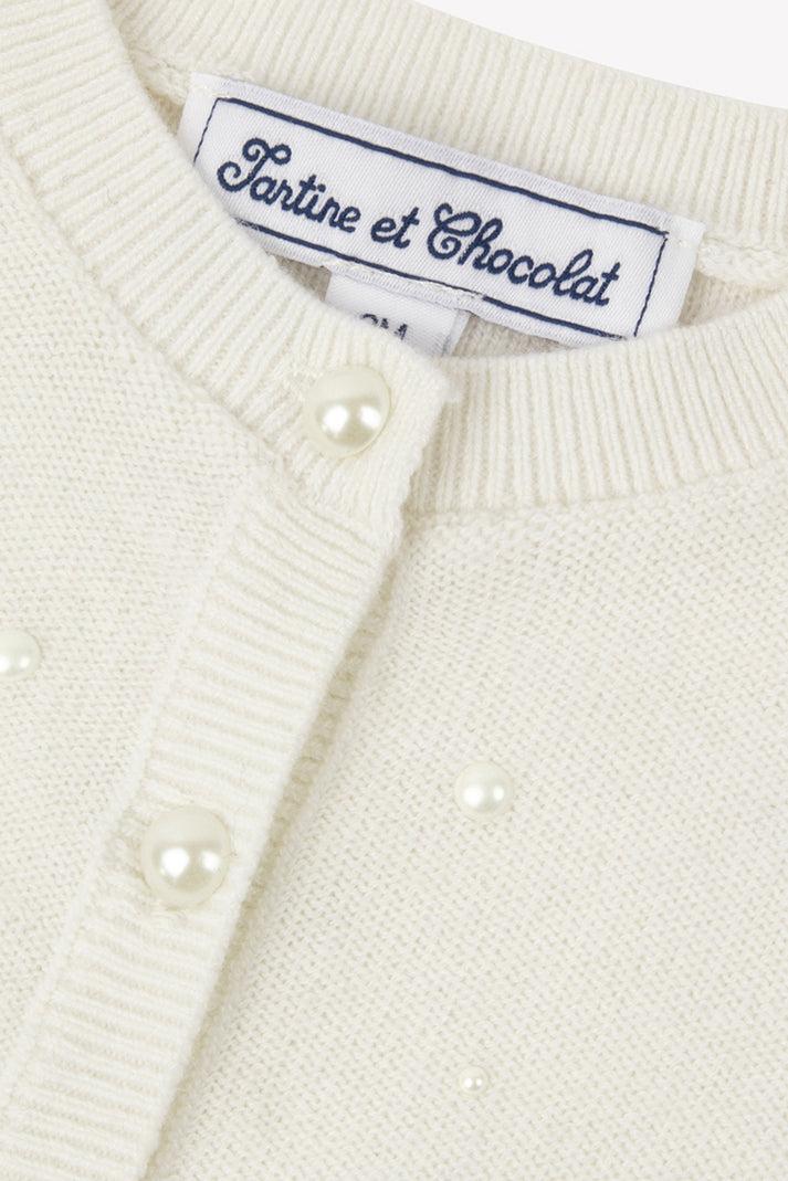 Tartine Et Chocolat Vest Ecru Kralen Moeder -of -Pearl