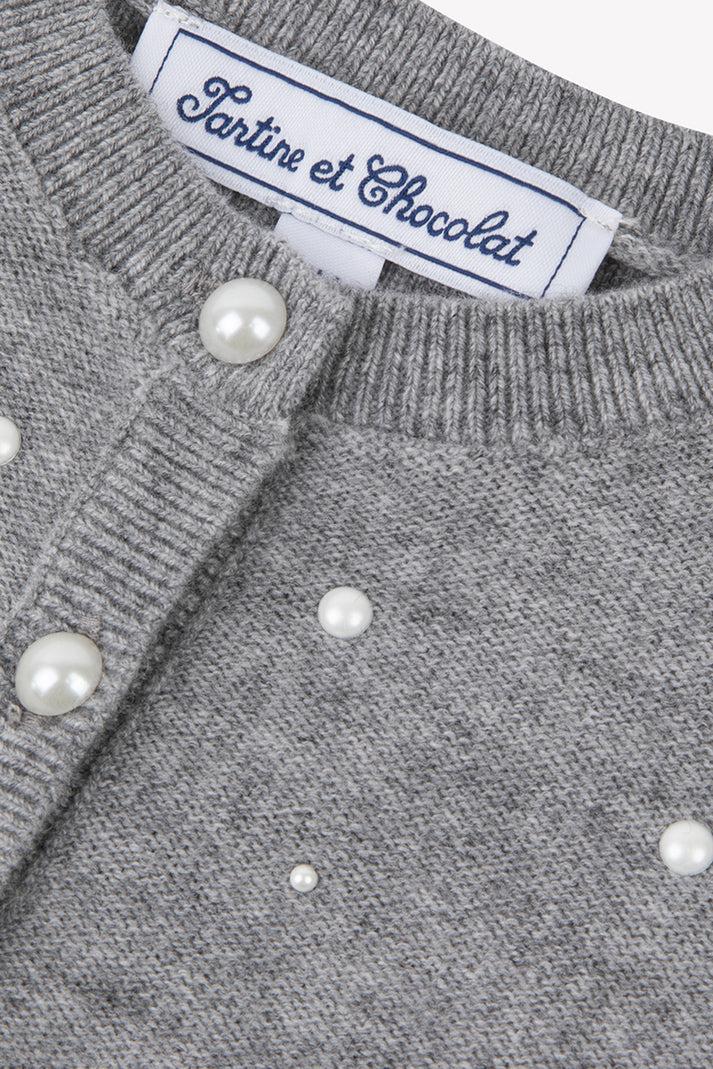 Tartine Et Chocolat Vest Grijs Parels Moeder -of -Pearl