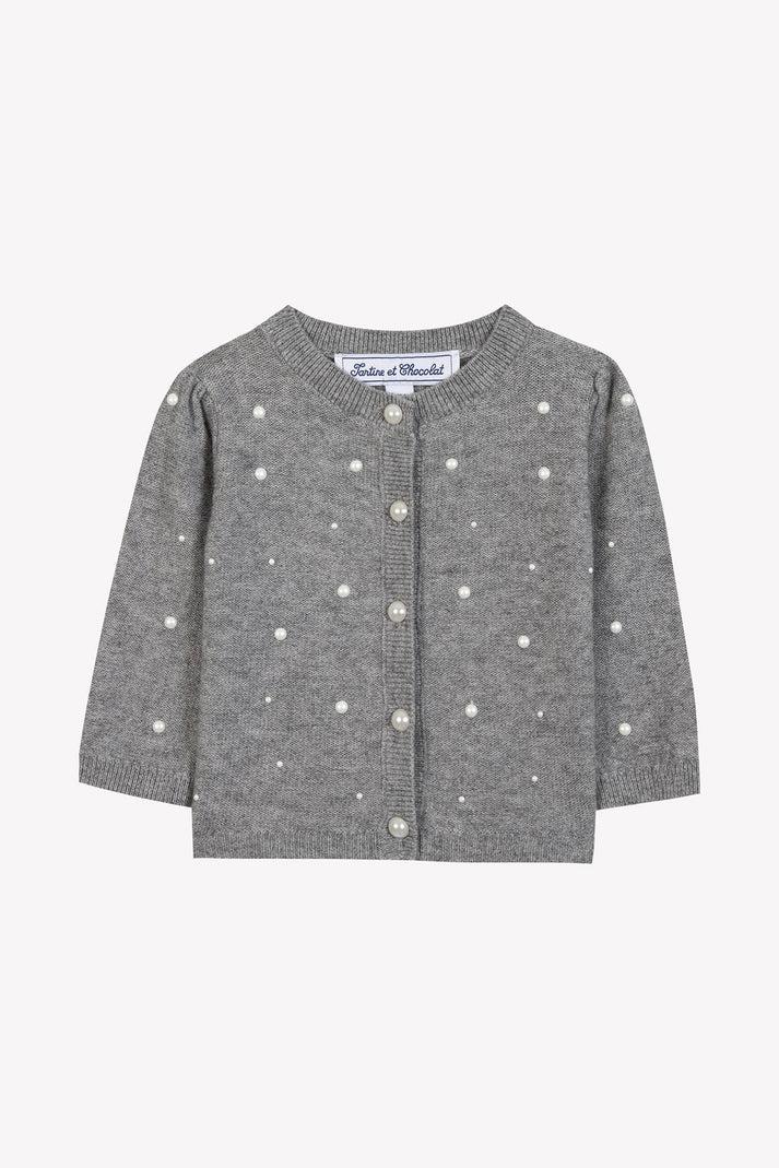 tartine et chocolat Vest Grijs parels Moeder -of -Pearl