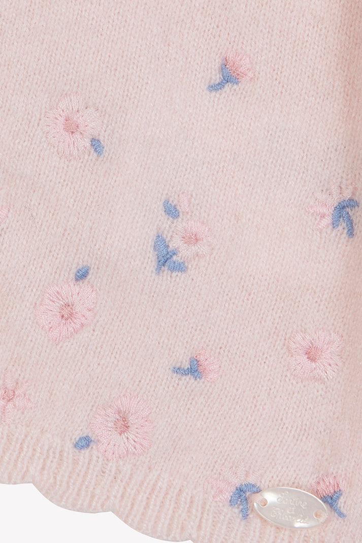 Tartine Et Chocolat Vest Lichtroze Borduurwerk Eglantine Moeder -of -Pearl