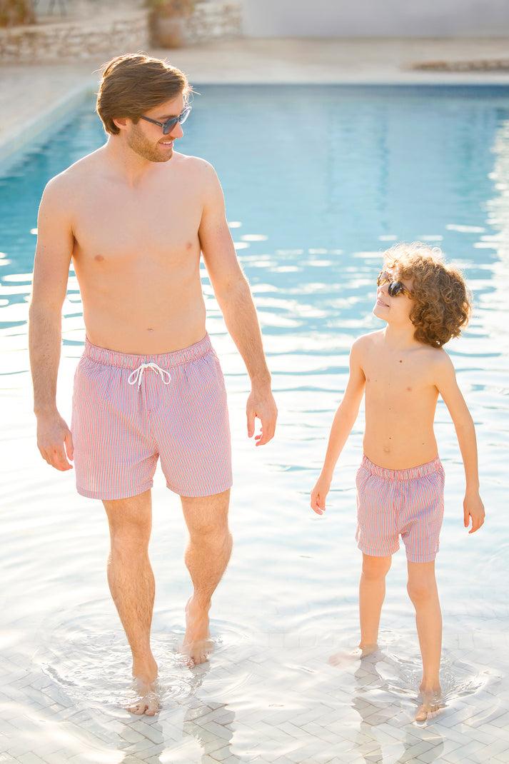 tartine et chocolat Zwempak Man Spicy Orange Streeps aqua