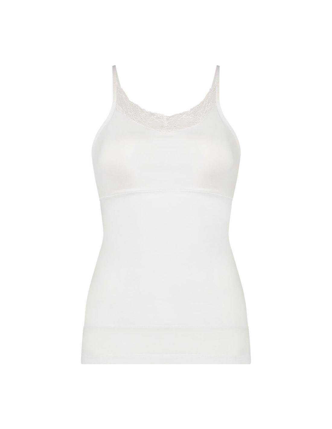 ten cate Ten Cate Dames Basics Cotton Shape Spaghetti Shirt Lace Wit