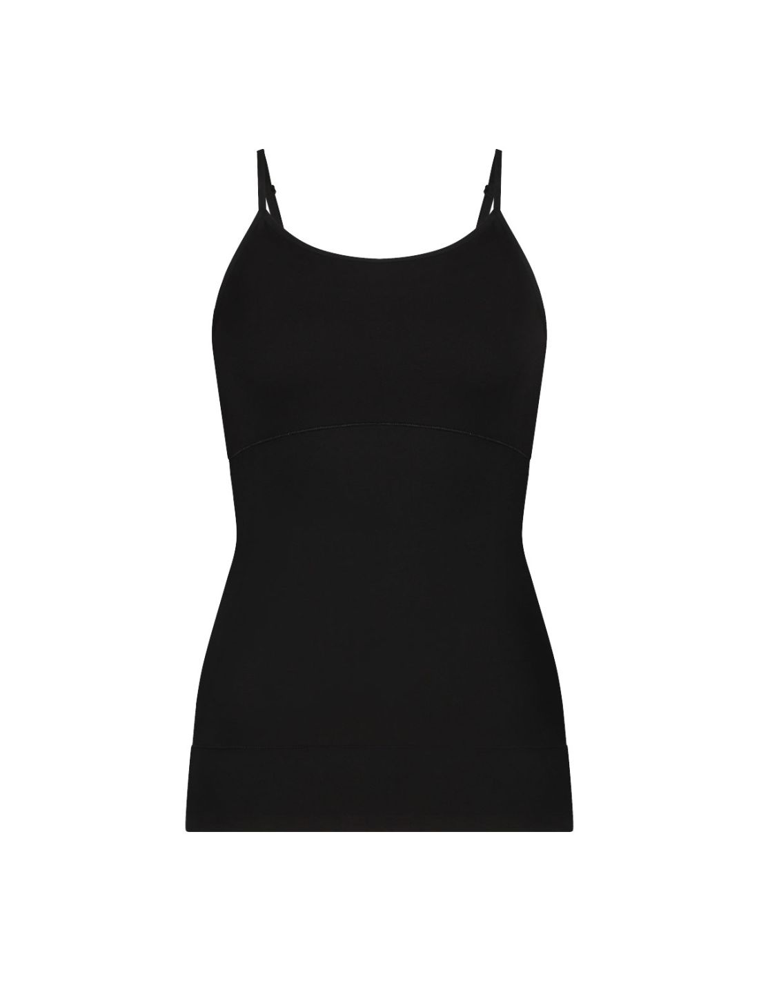 ten cate Ten Cate Dames Basics Cotton Shape Spaghetti Shirt Zwart