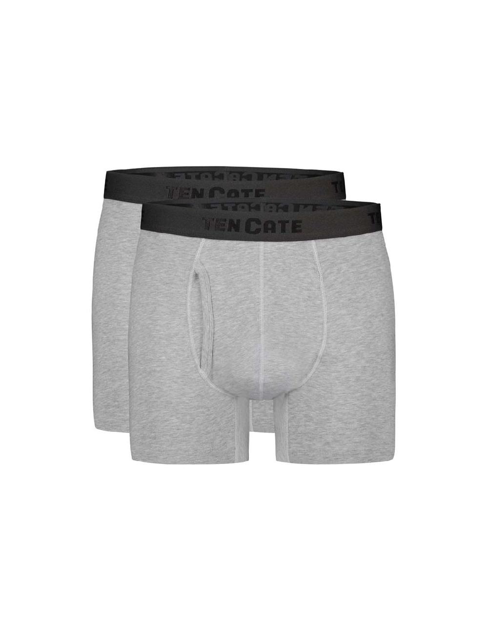 ten cate Ten Cate Heren Basics Classic Shorts Cotton Stretch 2Pack Light Grey Melee