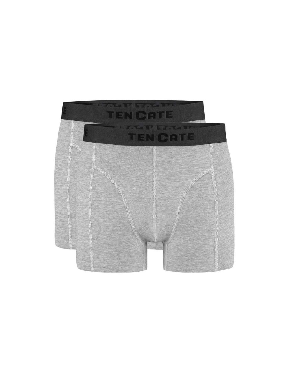 ten cate Ten Cate Heren Basics Shorts Cotton Stretch 2Pack Light Grey Melee