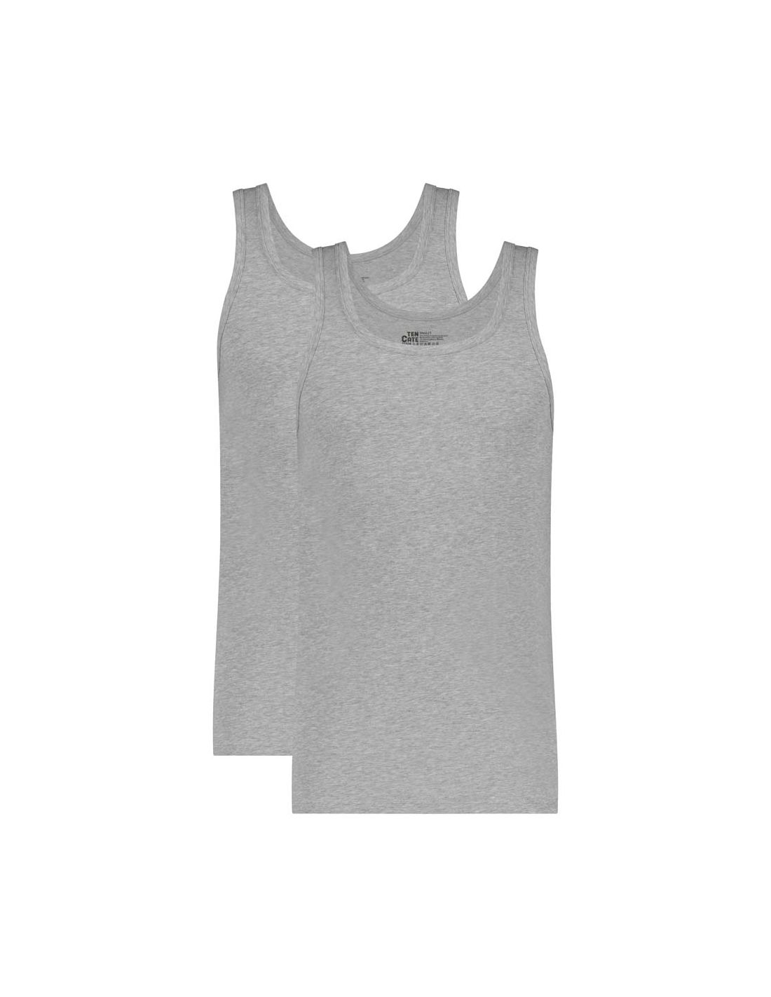 ten cate Ten Cate Heren Basics Singlet Cotton Stretch 2Pack Light Grey Melee