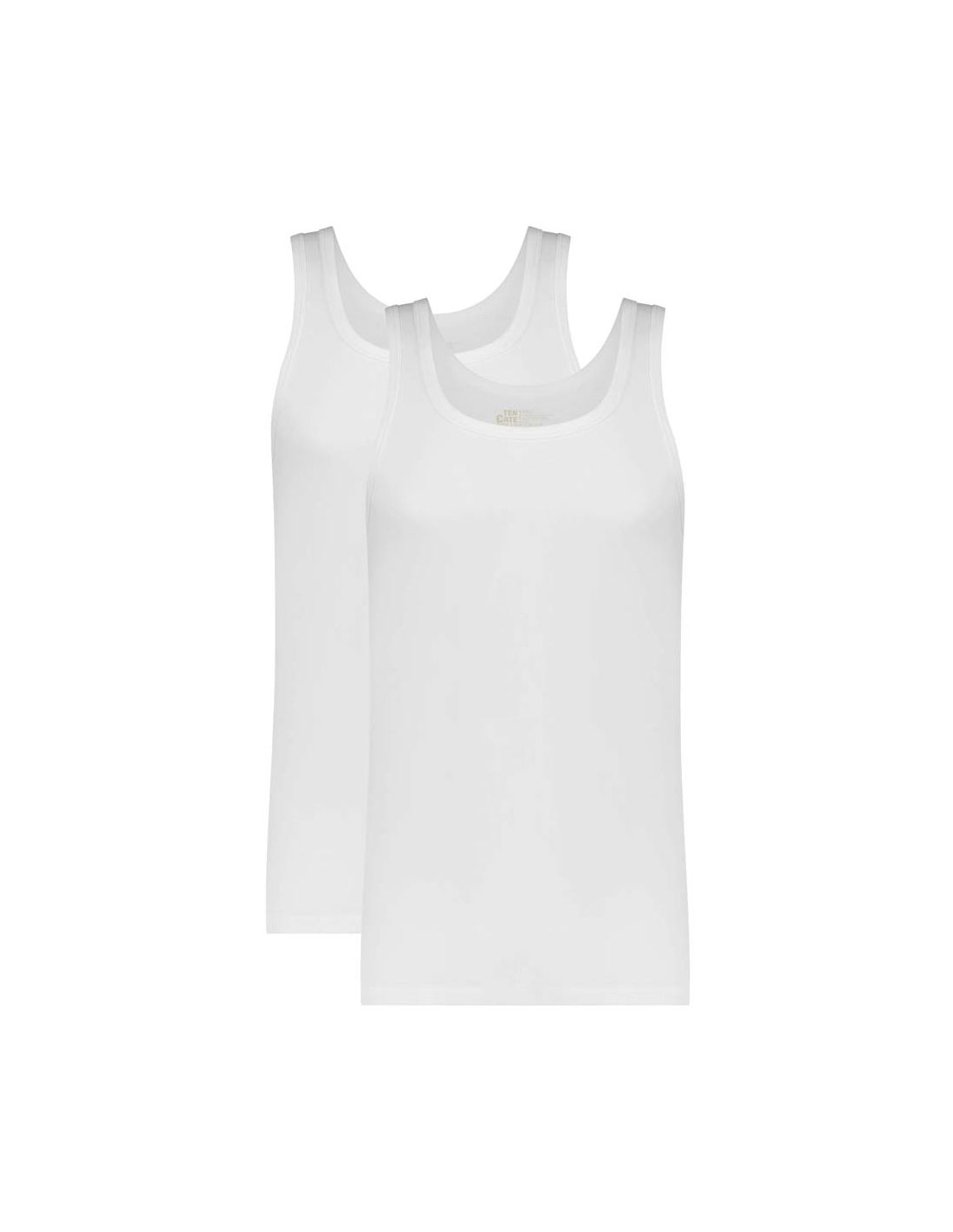 ten cate Ten Cate Heren Basics Singlet Cotton Stretch 2Pack Wit