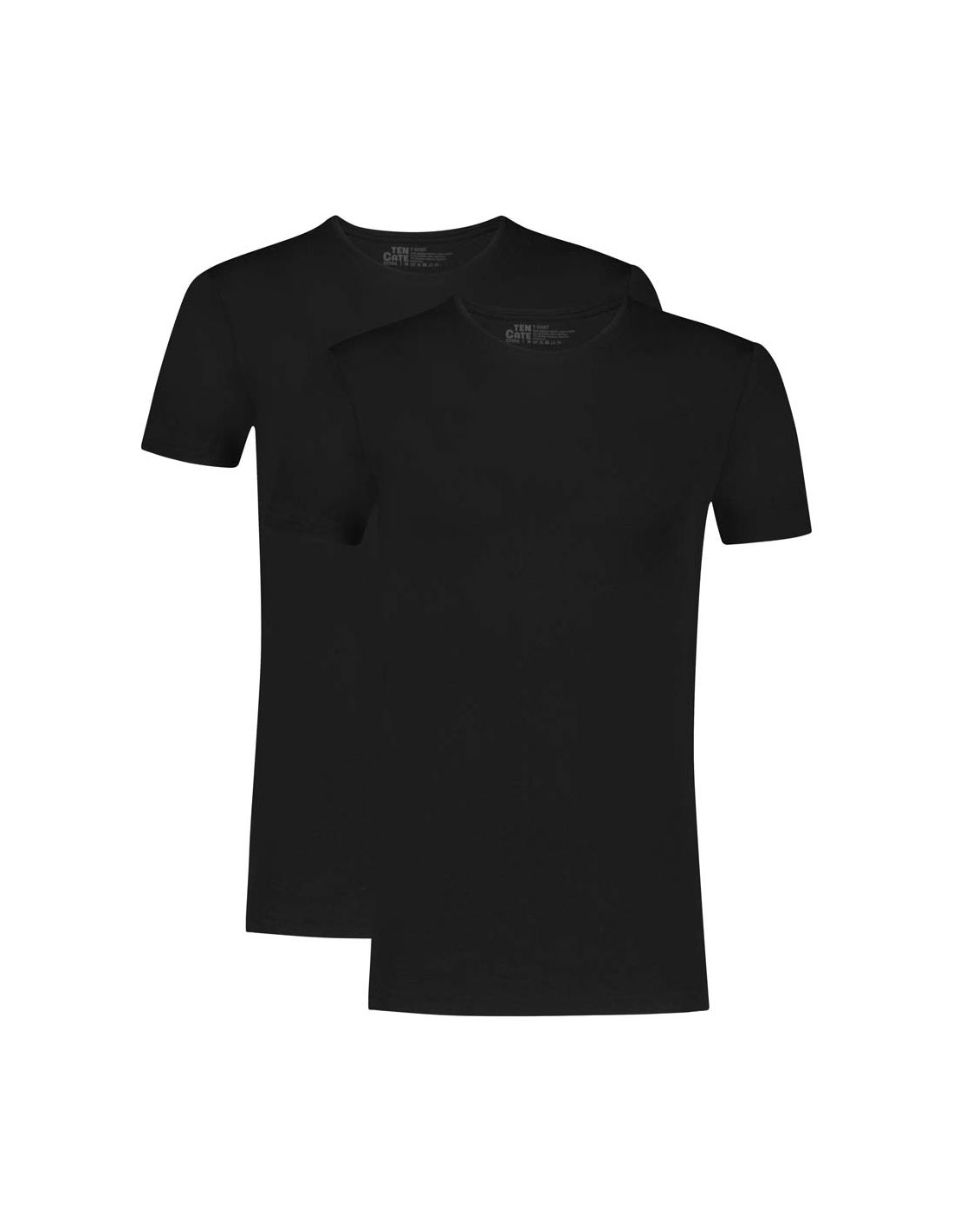 ten cate Ten Cate Heren Basics T-shirt Cotton Stretch 2Pack Zwart