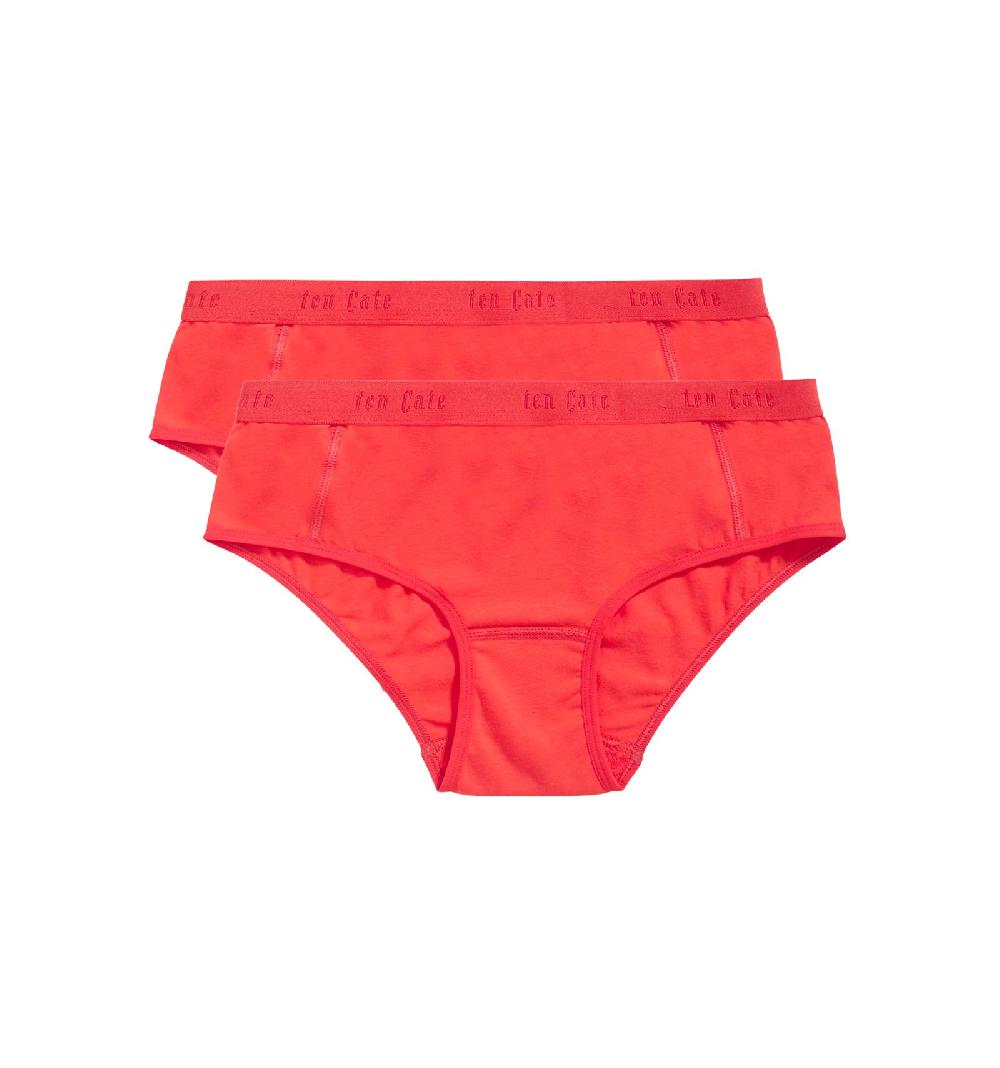 ten cate Ten Cate Meisjes Hipster Slip 2Pack Cotton Stretch Red