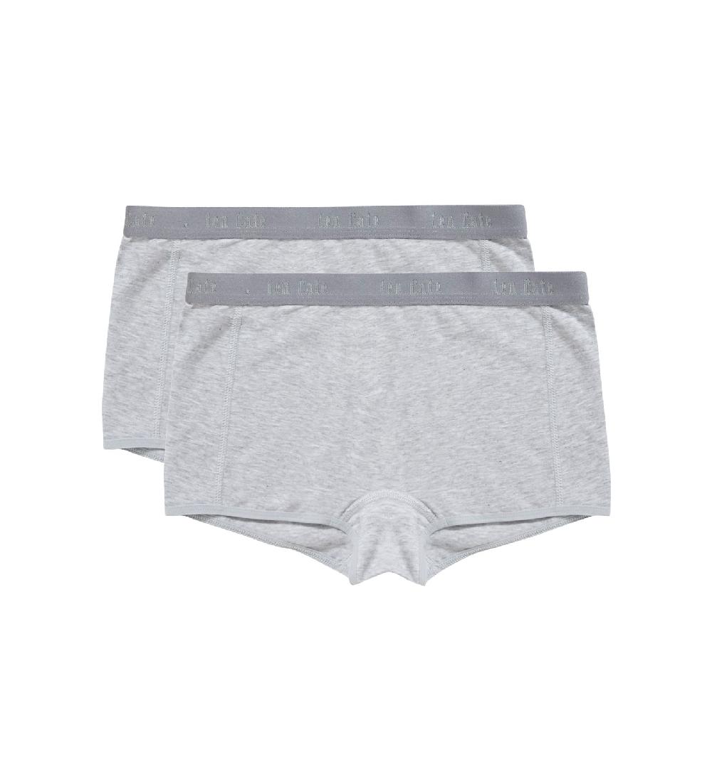 ten cate Ten Cate Meisjes Shorts 2Pack Cotton Stretch Light Grey Melee