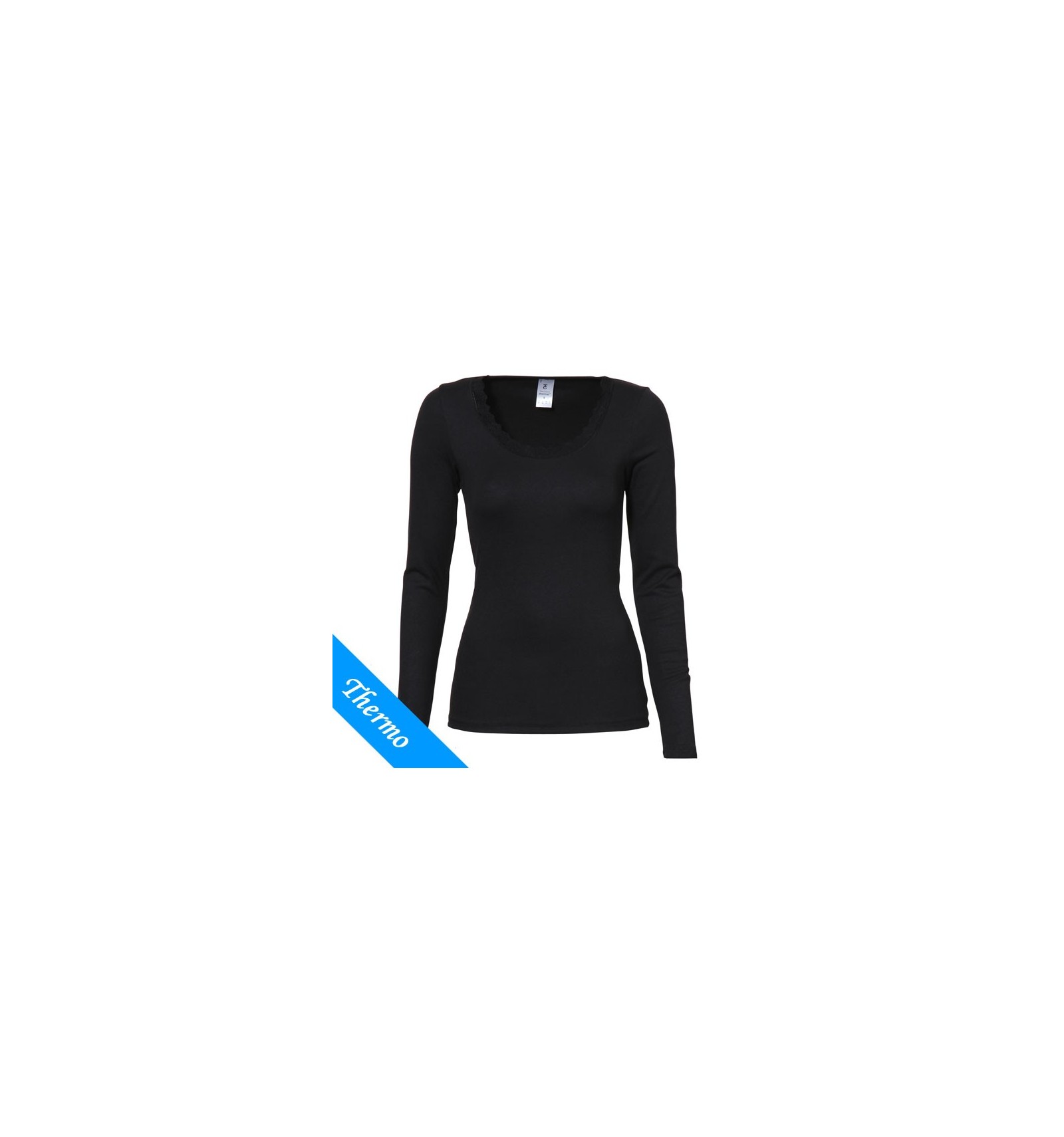 ten cate Ten Cate Thermo Dames Lace Shirt Longsleeve Zwart