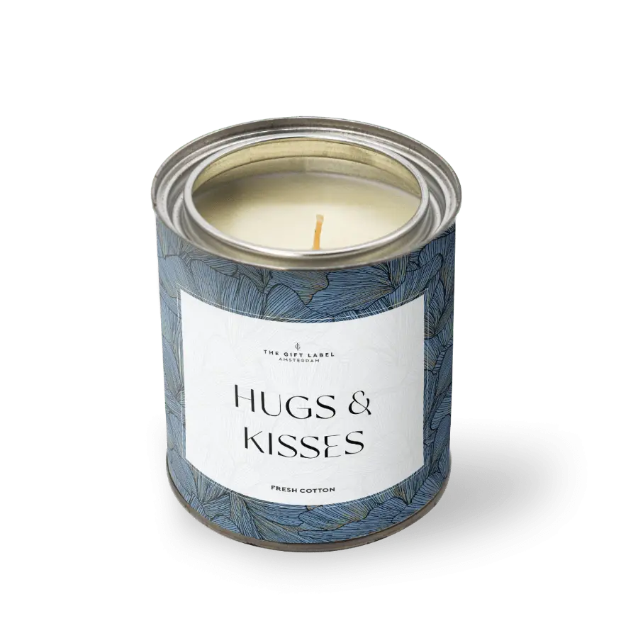 The Gift Label Candle big - Hugs and kisses - Fresh cotton