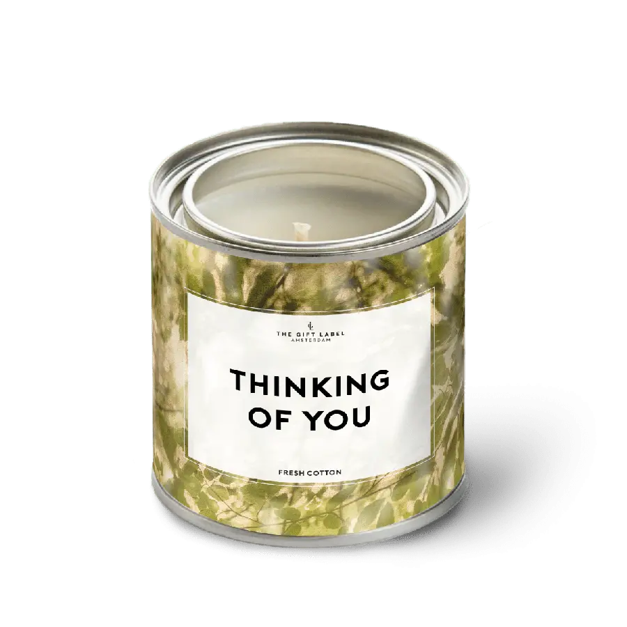 The Gift Label Candle big - Thinking of you - Fresh cotton