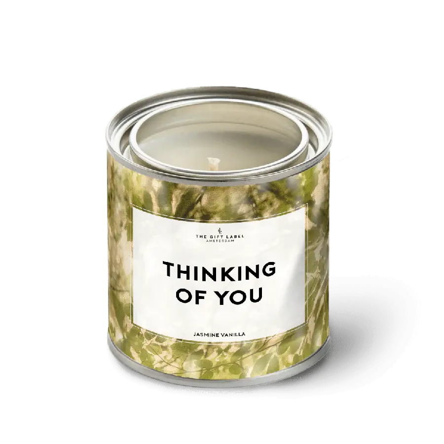 The Gift Label Candle big - Thinking of you - Jasmine vanilla