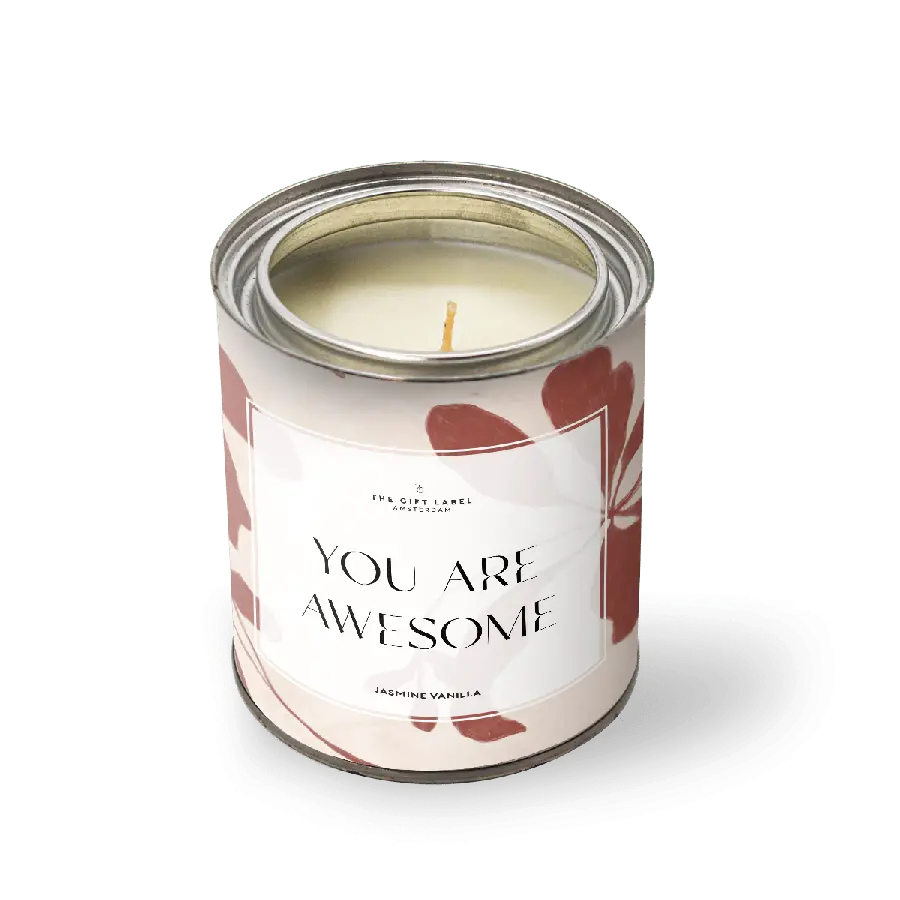 The Gift Label Candle big - You are awesome - Fresh cotton