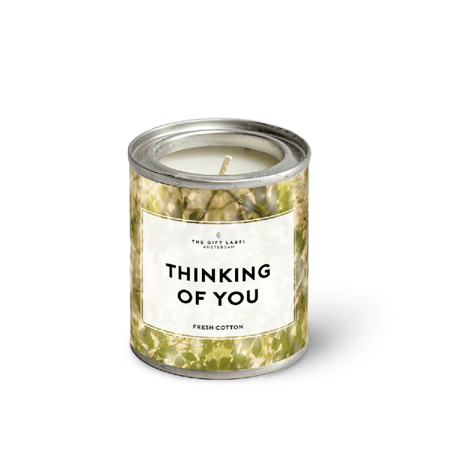 The Gift Label Candle small - Thinking of you - Fresh cotton