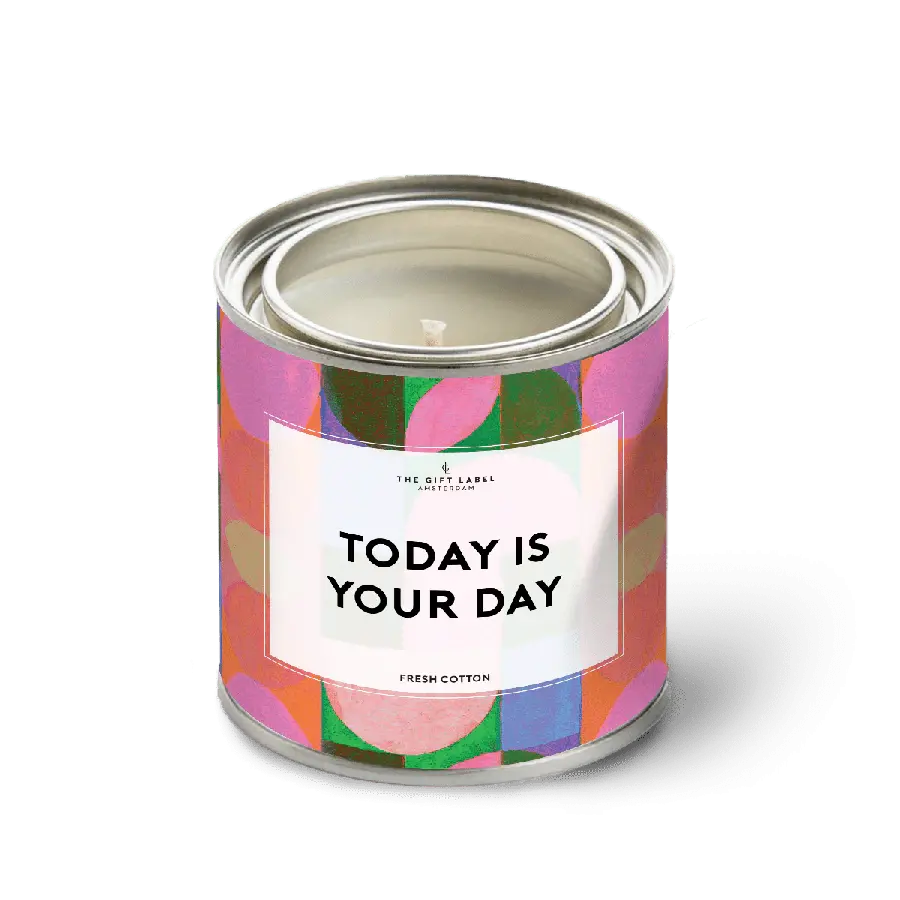 The Gift Label Candletin 310gr - Today Is Your Day SS24 - Fresh Cotton