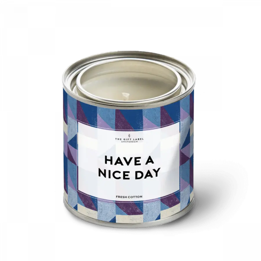 The Gift Label Candletin310gr - Have A Nice Day FW24 - Fresh Cotton