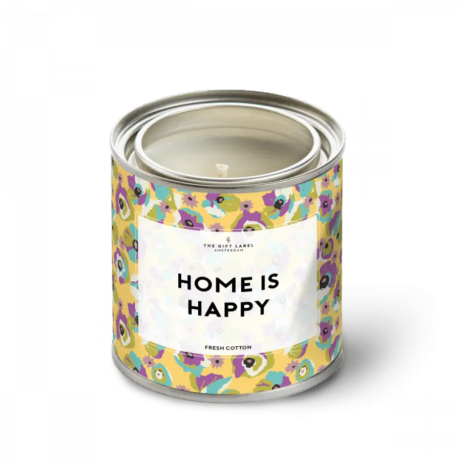 The Gift Label Candletin310gr - Home Is Happy SS25 - Fresh Cotton