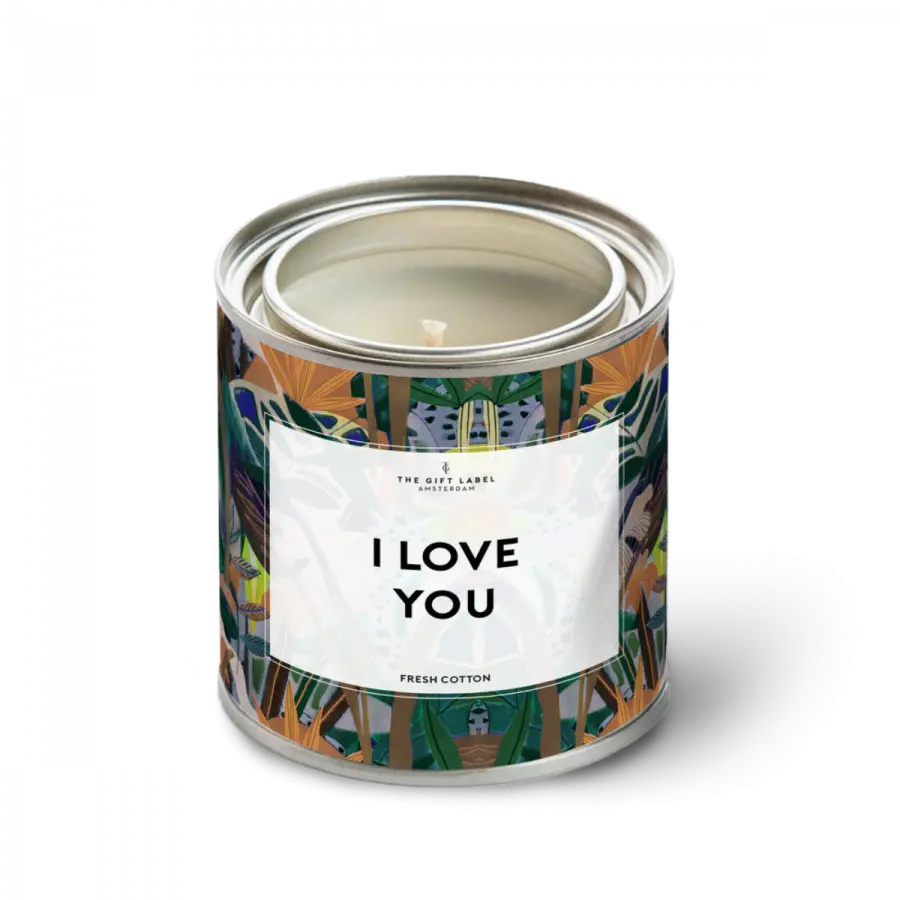 The Gift Label Candletin310gr - I Love You FW24 - Fresh Cotton