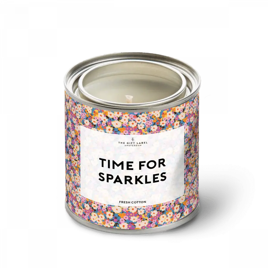 The Gift Label Candletin310gr - Time For Sparkles SS25 - Fresh Cotton