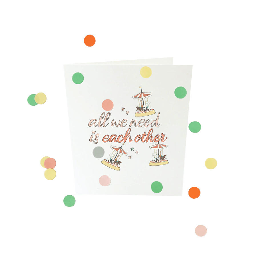 The Gift Label Confetti card baby - All we need is each other