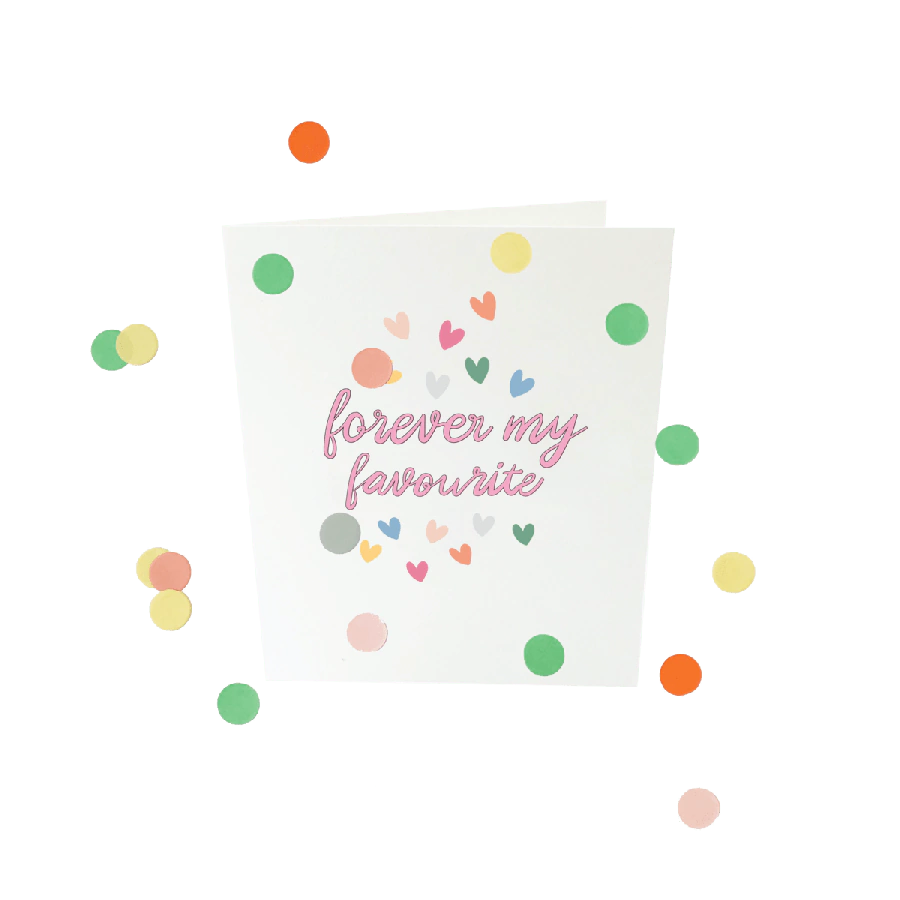 The Gift Label Confetti card baby - Forever my favorite