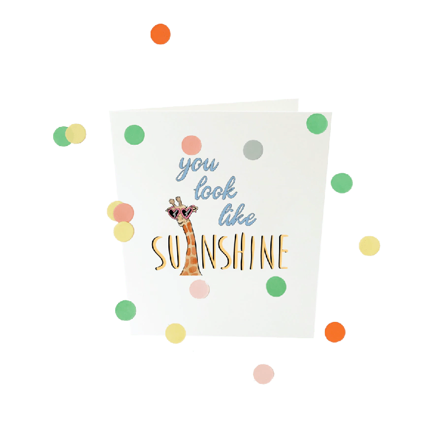 The Gift Label Confetti card baby - You look like sunshine