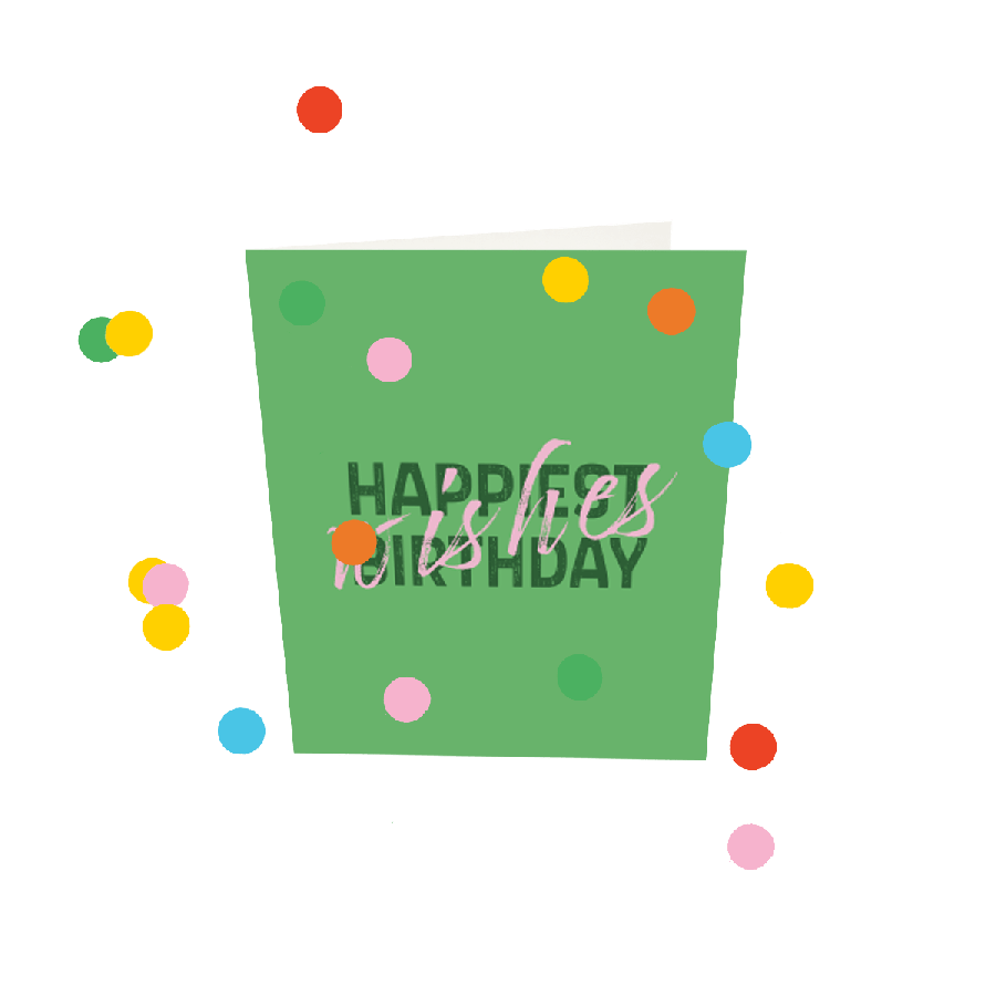 The Gift Label Confetti Cards - Happiest Birthday Wishes V3