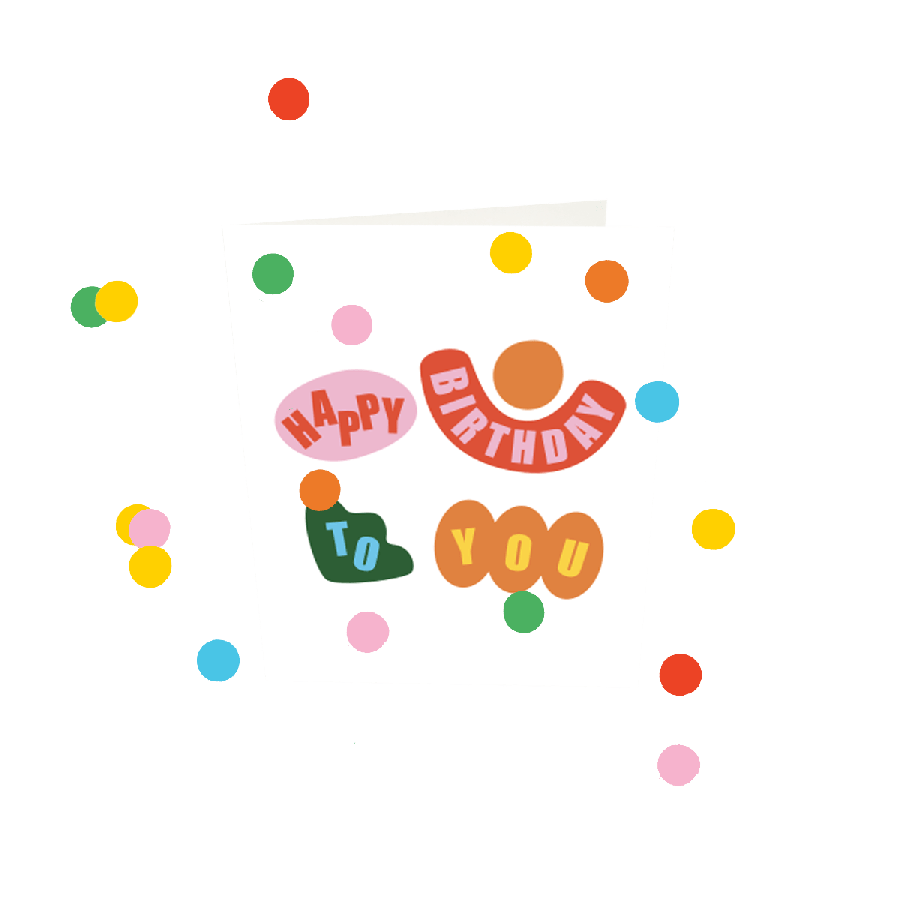 The Gift Label Confetti Cards - Happy Birthday To You V3