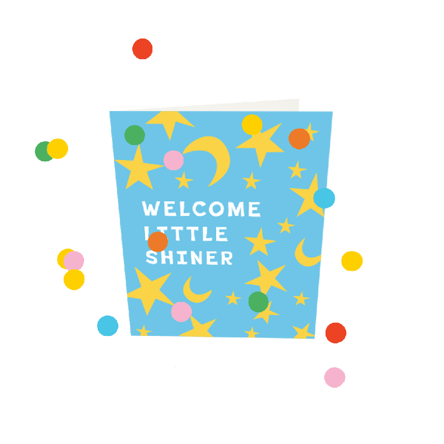 The Gift Label Confetti Cards - Welcome Little Shiner V3