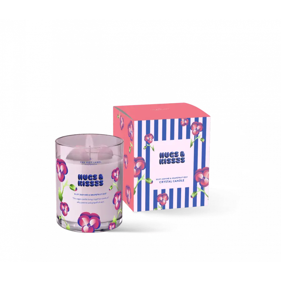 The Gift Label Crystal Candle 175gr - Hugs & Kisses SS25-1
