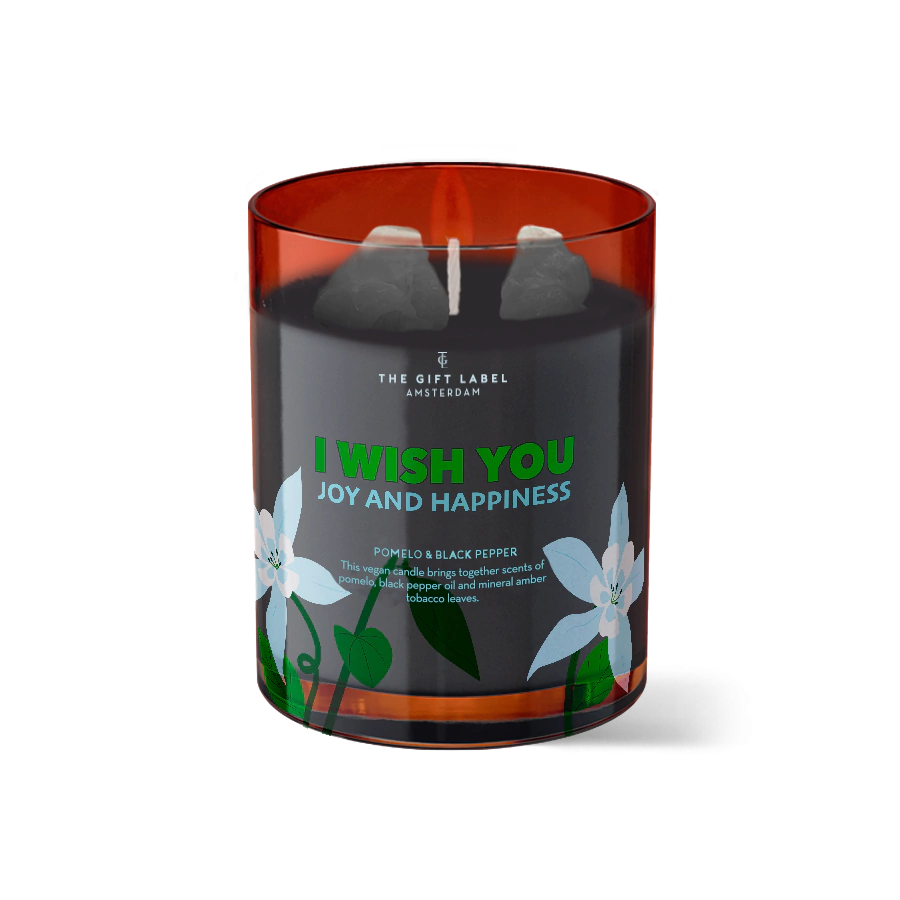 The Gift Label Crystal Candle 175gr - I Wish You Joy And Happiness FW24
