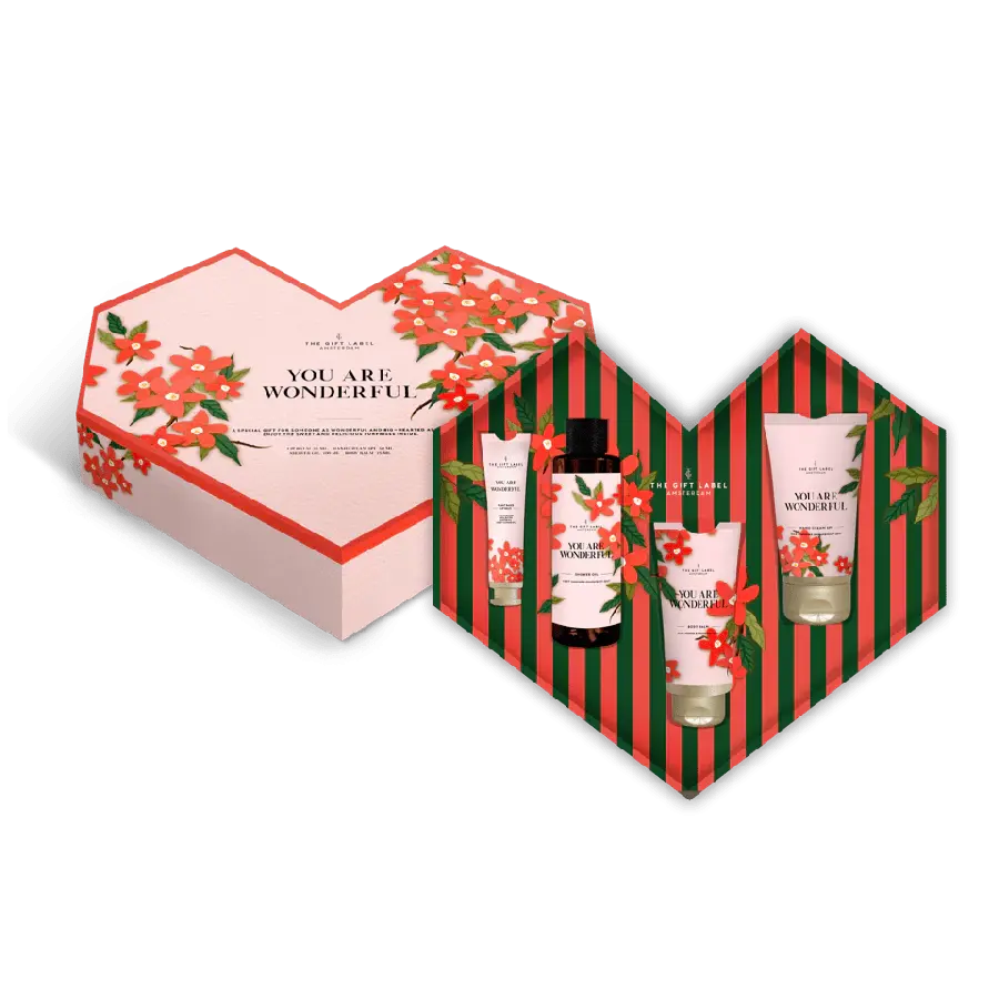 The Gift Label Heart shaped gift box - You are wonderful