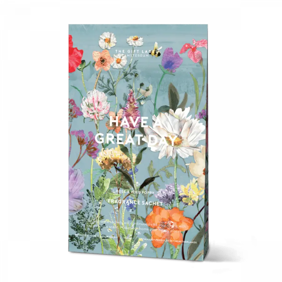The Gift Label Scented Satchet - Have A Great Day - Rose & Wild Poppy