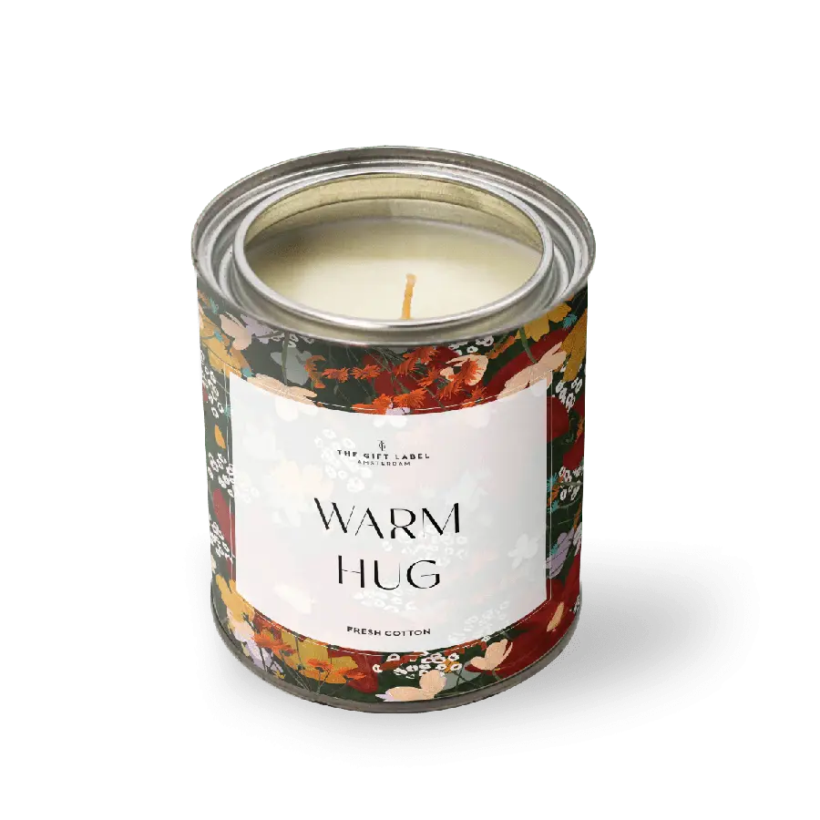 The Gift Label Candle big - Warm hug - Fresh cotton