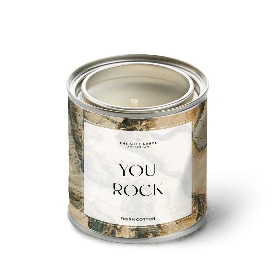 The Gift Label - Candle big - You rock - Fresh cotton