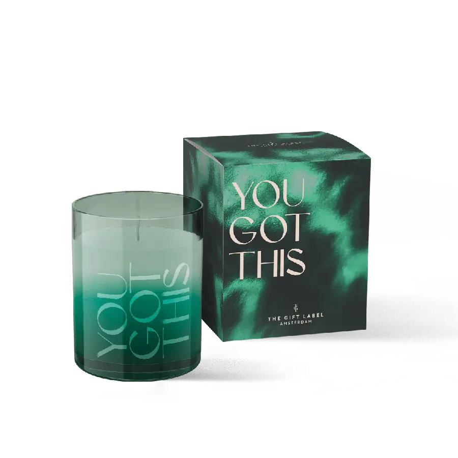The Gift Label Candle in glass small - You got this