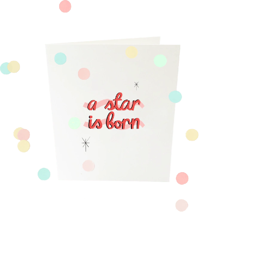 The Gift Label Confetti card - A star is born