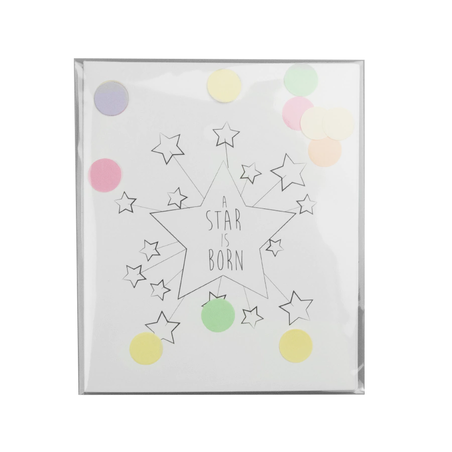 The Gift Label Confetti card - A star is born