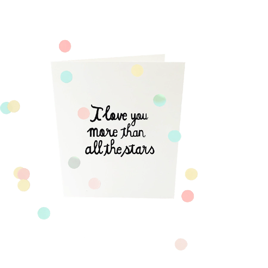 The Gift Label Confetti card - All the stars