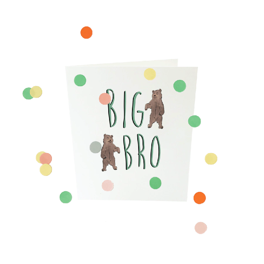 The Gift Label Confetti card baby - Big bro
