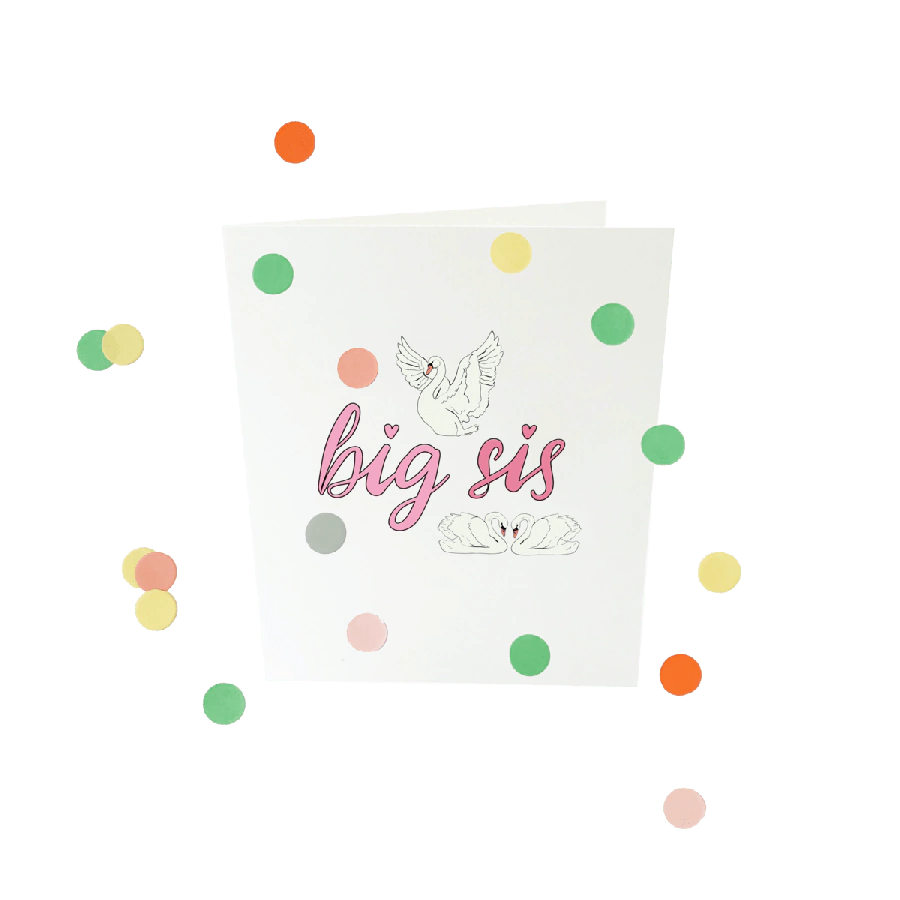 The Gift Label Confetti card baby - Big sis