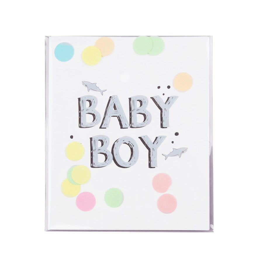 The Gift Label Confetti card - Baby boy