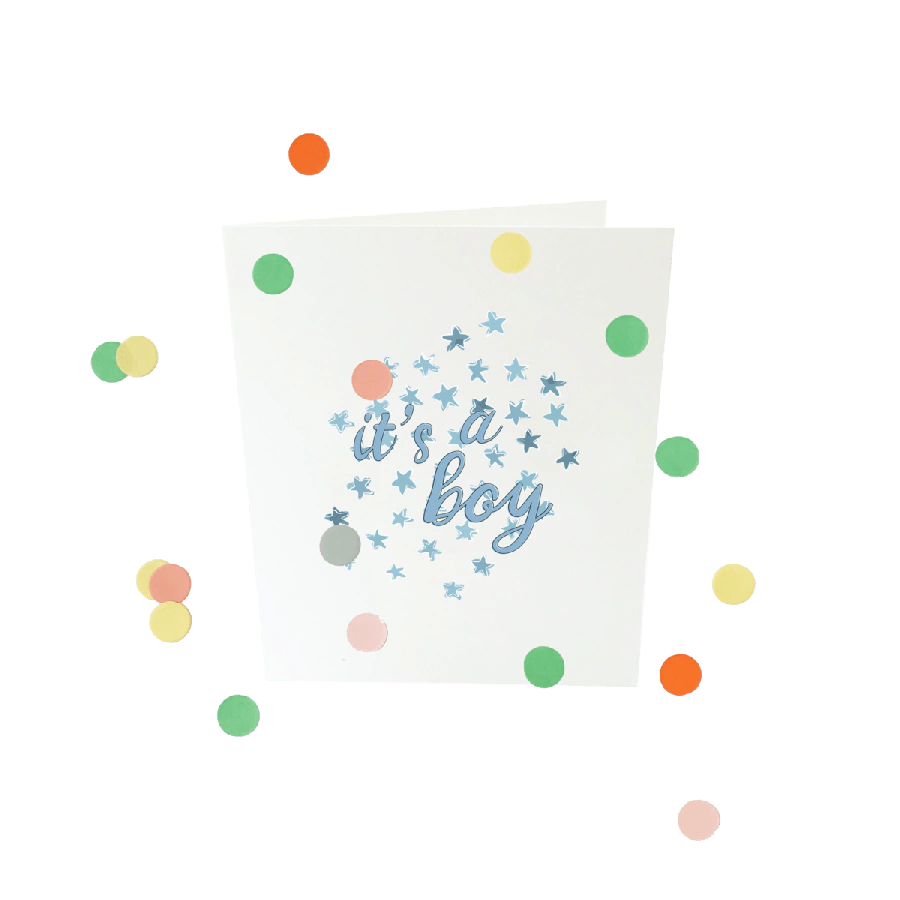 The Gift Label Confetti card baby - It's a boy