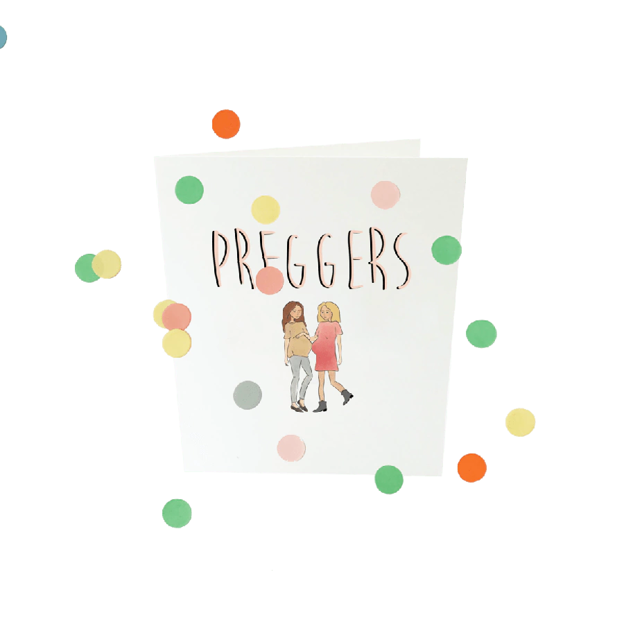 The Gift Label Confetti card baby - Preggers